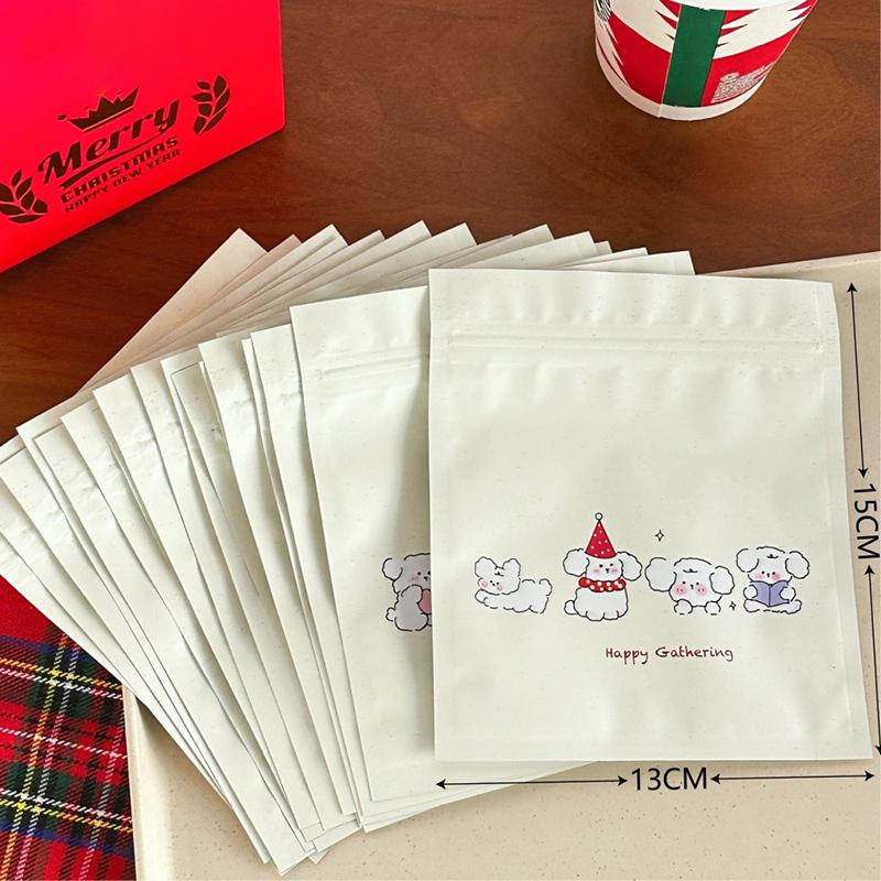 20/50Pcs Christmas Cute Dog Self Sealing Bag Card Out Hand Account Gift Packaging Bag Surprise Gift Bag 7