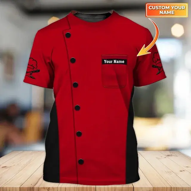 Kemeja-T, Pakaian Kerja Pelayan Restoran dan Chef, Cosplay Seronok, 3D, Kasual, Gaya Hip Hop, Leher Krew, Lengan Pendek, Fesyen, Untuk Lelaki dan Wanita