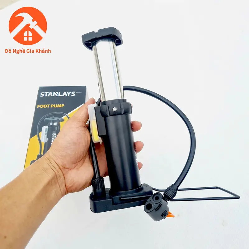 Bơm đạp chân mini gấp gọn dùng bơm xe đạp, xe máy.... STANLAYS - JAPAN 3