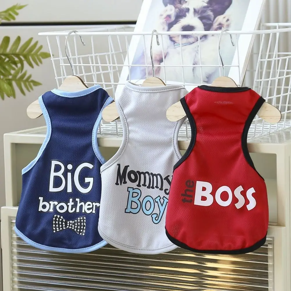 Polyester Dog Thin Style Printed Vest Soft Breathable Puppy Comfortable Teddy