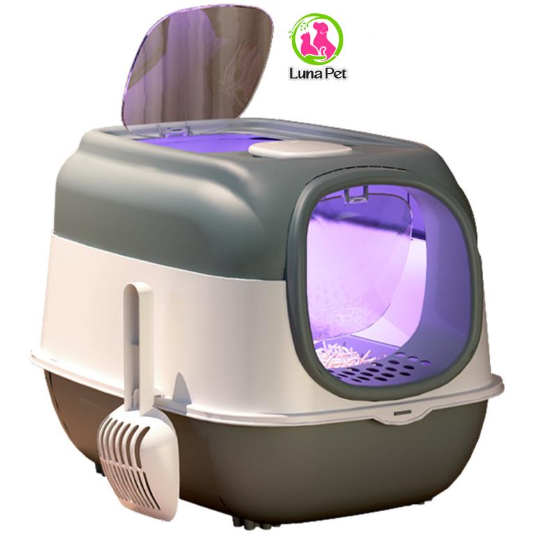 Nhà vệ sinh cho mèo có đèn khử khuẩn tia UV cỡ lớn NVS06