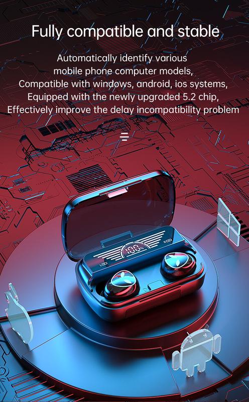 Product Introduction of Tai Nghe Nhét Tai Nghe Không Dây, Tai Nghe TWS, Bluetooth V5.3, Âm Thanh Nổi 9D, Âm Trầm Hifi, Tai Nghe Trong Tai, Điều Khiển Cảm Ứng Thông Minh, Chống Thấm Nước, Giảm Tiếng Ồn, Tai Nghe Nhét Tai, Thích Hợp Cho Điện Thoại Di Động, Fon Telinga Bluetooth 11