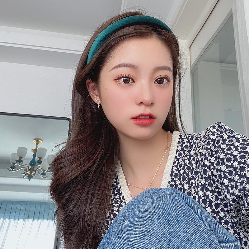 Băng Đô Rộng Vành, Chất Liệu Nhung Hàn Quốc, Đầu Cao Màu Đen, Phong Cách Pháp Tân Cổ Điển, Với Tóc Nén, Thanh Lịch, Dễ Thương, Ngọt Ngào, Thời Trang, Đơn Giản, Thích Hợp Cho Phụ Nữ Women 3