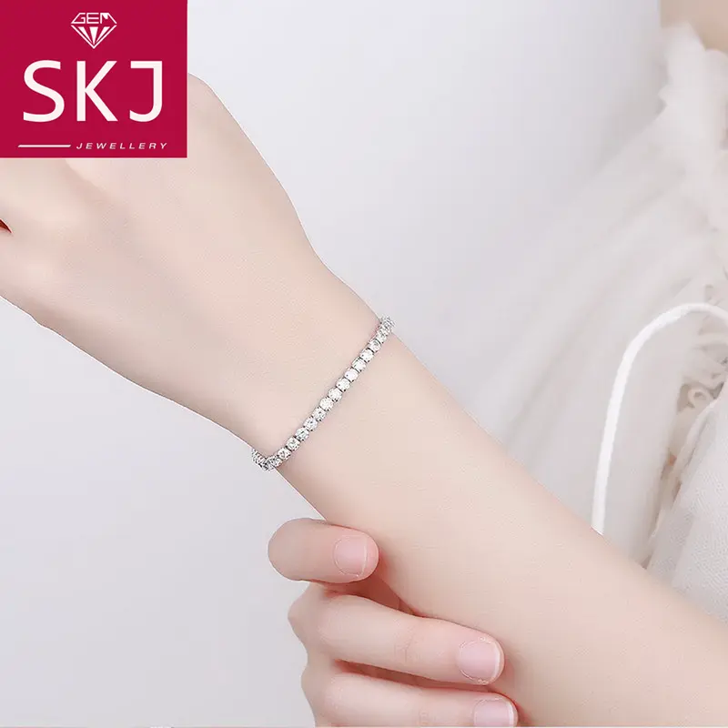 SKJ Jewellery - Gelang Bracelet 16 CM & 18 CM Perhiasan Mewah Elegan Cantik Moissanite Diamond Jewellery   Aksesoris import SKG64 1