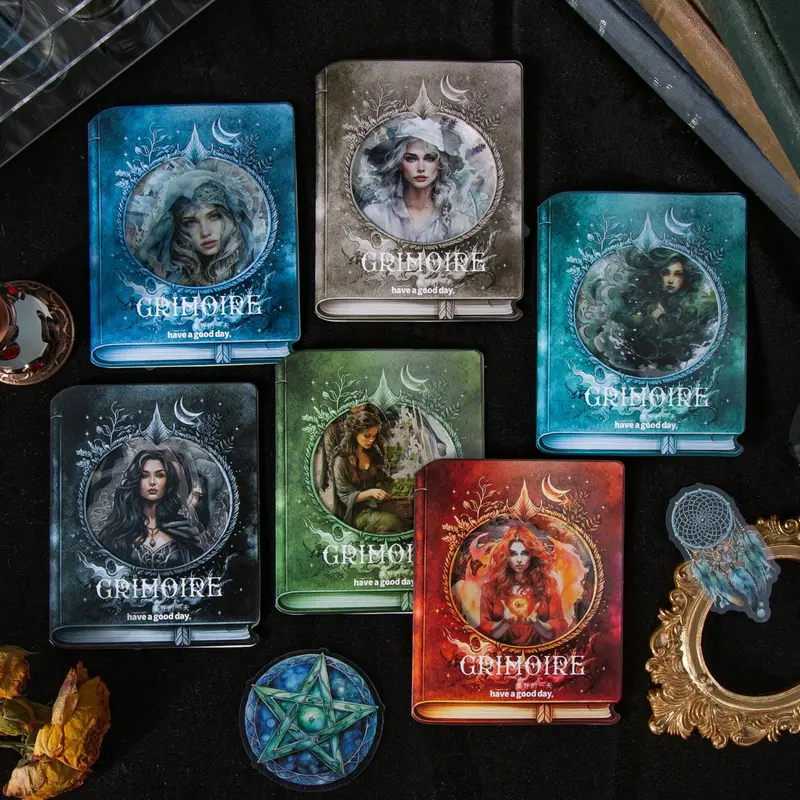 Magic Book Series Sticker, 40pcs/set Waterproof Self Adhesive Decor Paper, Decor Sticker for Gift Greeting Card & Water Bottle & Laptop, Ornaments 0