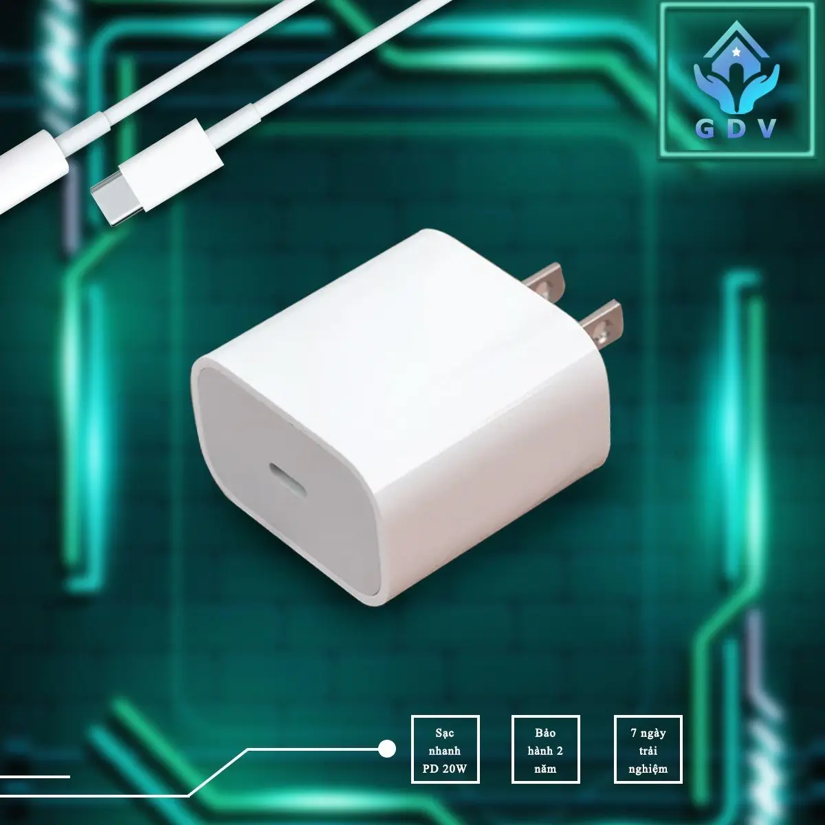 Bộ Sạc Nhanh 20W Sạc 60P Lên 60 - 80% Pin Cho Điện Thoại 8 - 14Prm, Phụ Kiện Sạc Nhanh