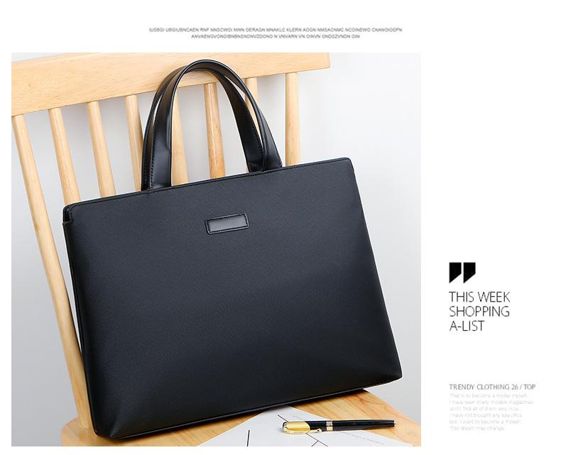 Product Introduction of New Men's Handbag PVC Business Tote Bag Document Bag Embossed LOGO Employee Meeting Bag Laptop Bag for Men 16