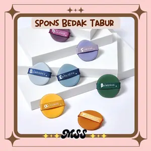 MSS- Spons Bedak Tabur Bentuk Bulat Beauty Powder Puff Foundation Makeup Blender Kuas