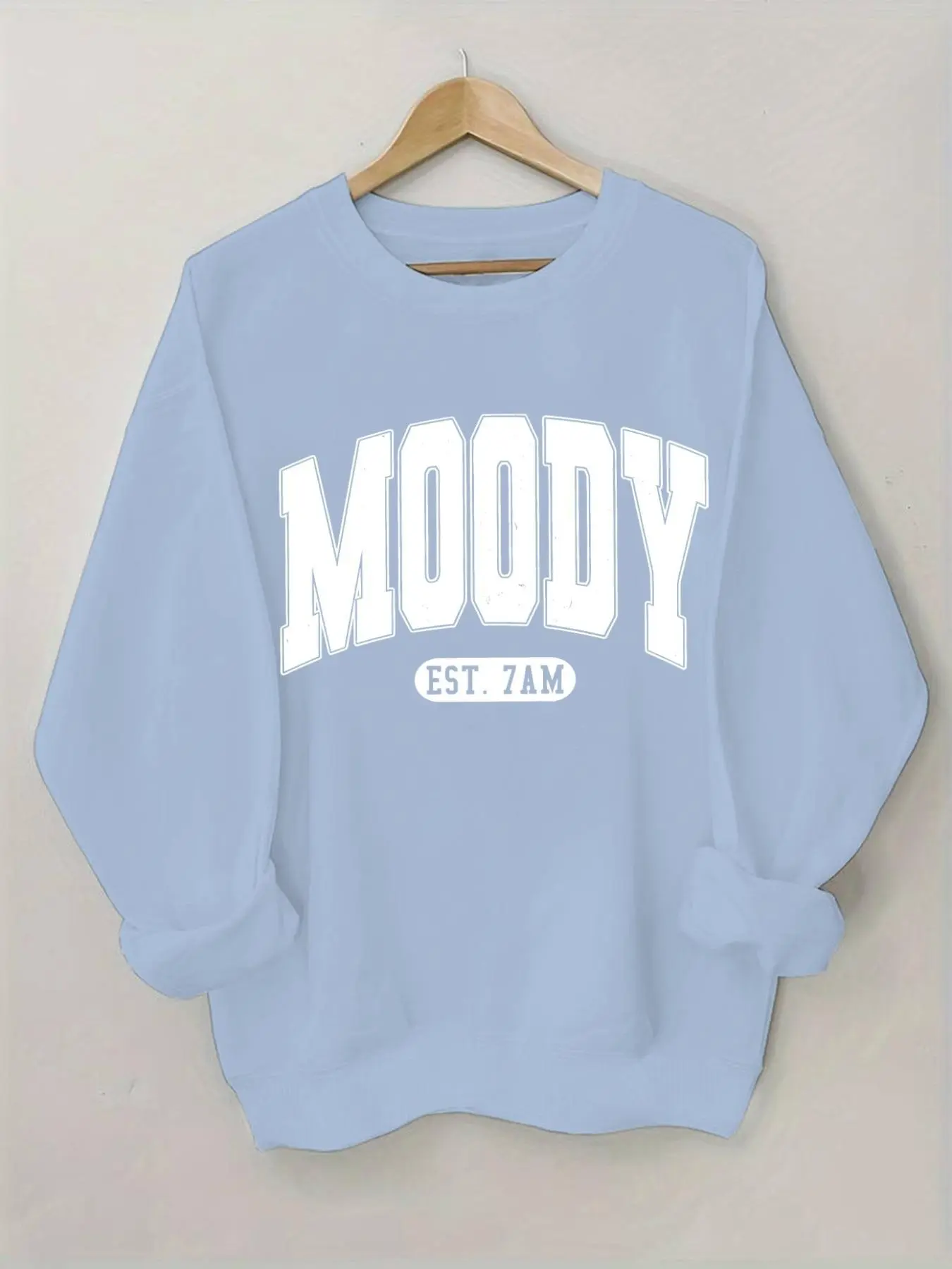 Women's Letter Print Round Neck Pullover, Casual Fashion Long Sleeve Crew Neck Sweatshirt for Daily Wear, Ladies Fall & Winter Clothes