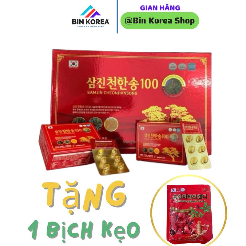 SAMJIN HEALTH Viên Uống Tinh Dầu Thông Đỏ Hàn Quốc Hộp 120 Viên