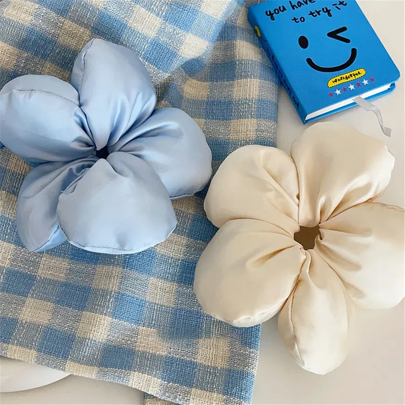 Scrunchie Dây Buộc Tóc, Phong Cách Hàn Quốc, Thiết Kế Hoa Bánh Mì Ba Chiều Dây Buộc Tóc Bằng Bọt Biển, Dây Buộc Tóc Nữ, Dây Cao Su Cao Cấp 3