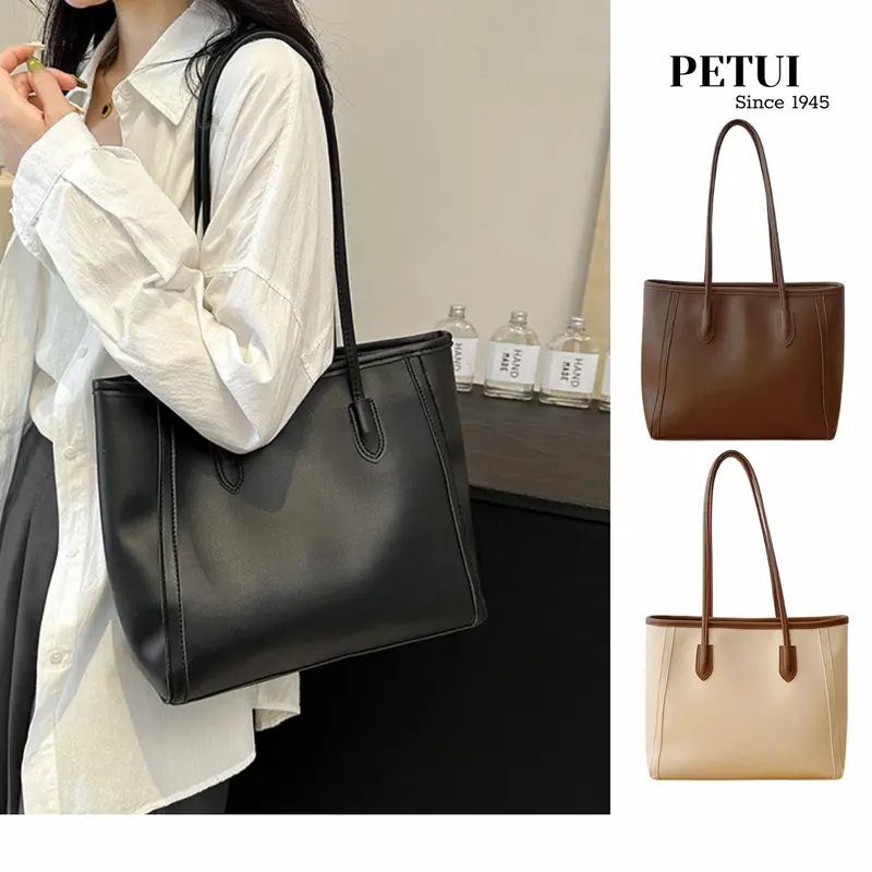 Túi Tote Da Bản To Đi Học Túi Đeo Vai Nữ Công Sở Đi Làm Vừa A4 Laptop Đơn Giản Thanh Lịch T01 Bag Chữ Nhật 0