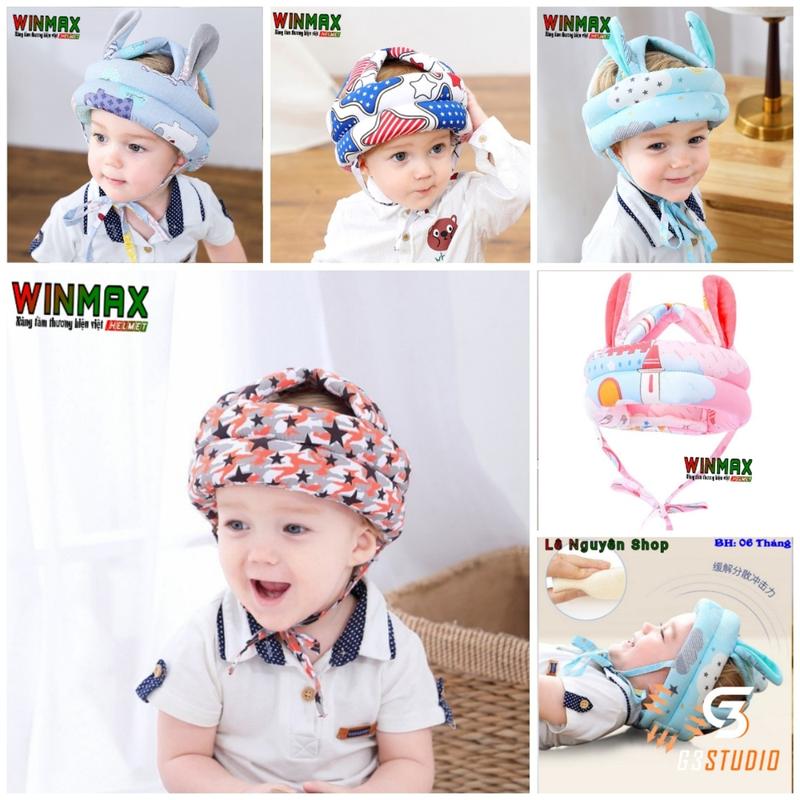 Winmax helmets Tai Thỏ Cute Cho Bé Tập Đi, Bò Chống Ngã, Chống Va Chạm Đầu 6-36 Tháng Tuổi