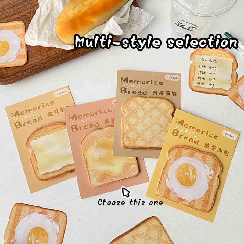 30Sheets Creative Fashion Toast Shape Convenience Sticker Message Paper Adhesive Self Sticky Sticky Notepad School Supplies 2