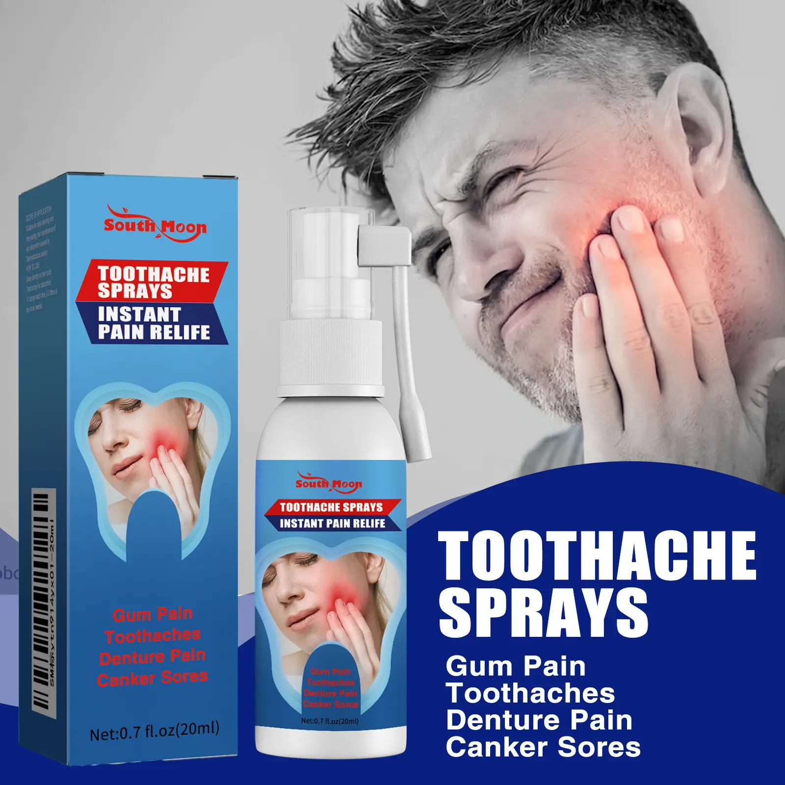 South Moon Toothache Ning Spray Swelling and Aching of Gum Toothache Ning Toothache Water Can Stop Moths and Teeth from Getting Angry and Decayed Teeth
