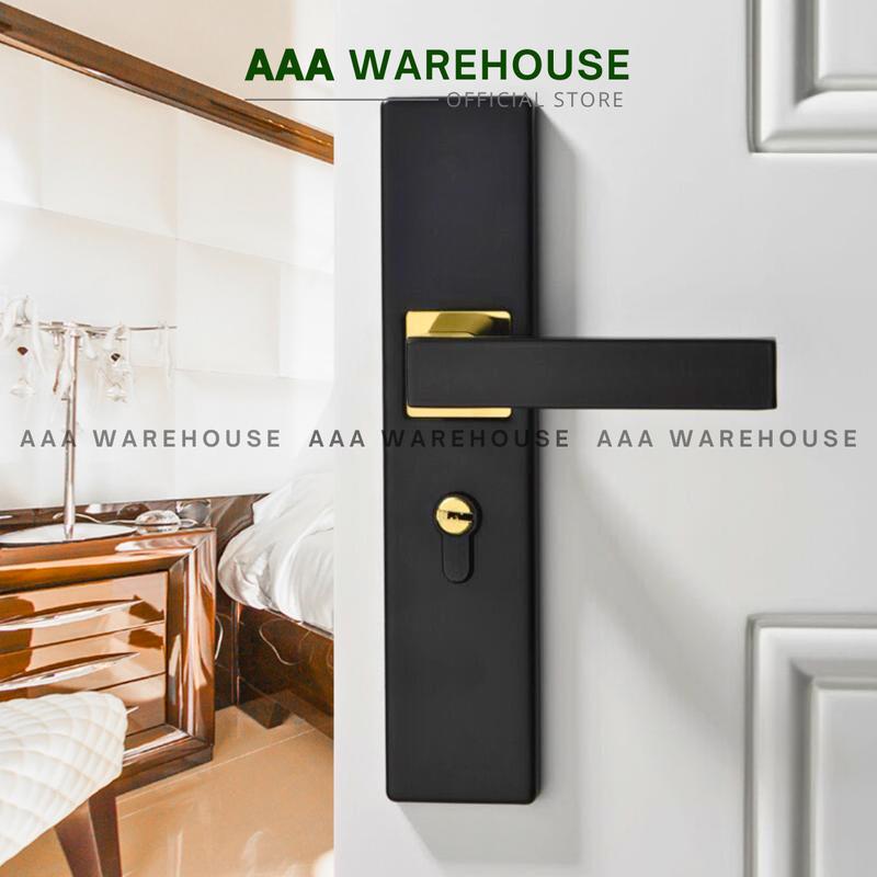 [AA 801.05B] Khoá Tay Gạt màu ĐEN cửa thông phòng đố lớn 4*8 chuyên lắp công trình giá tốt