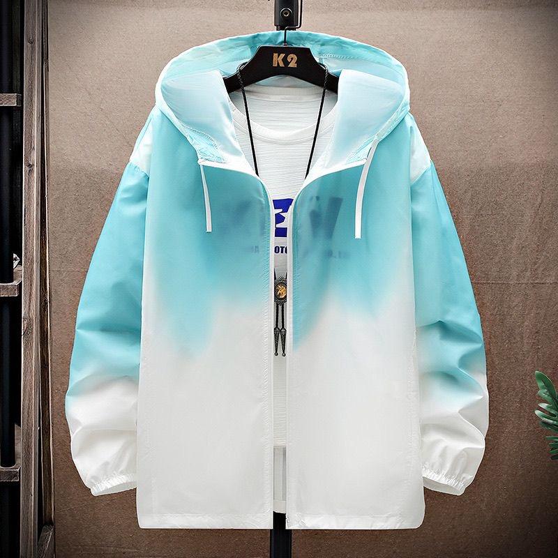Man Fashion Spring Summer Sun Protection Clothing Long Sleeve Hoodies Couple Students Soft Leisure Zip-up Coat Sweatshirts Top byther  reflective  jacket 1
