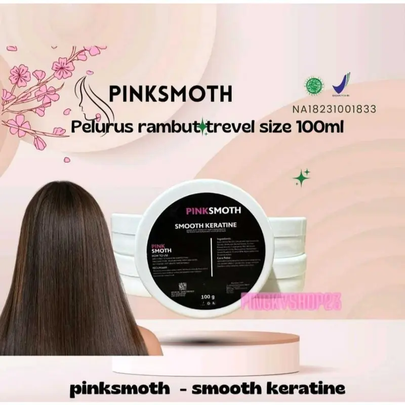 [BPOM] PINK SMOTH SMOTING KERATIN RAMBUT 100ML 4