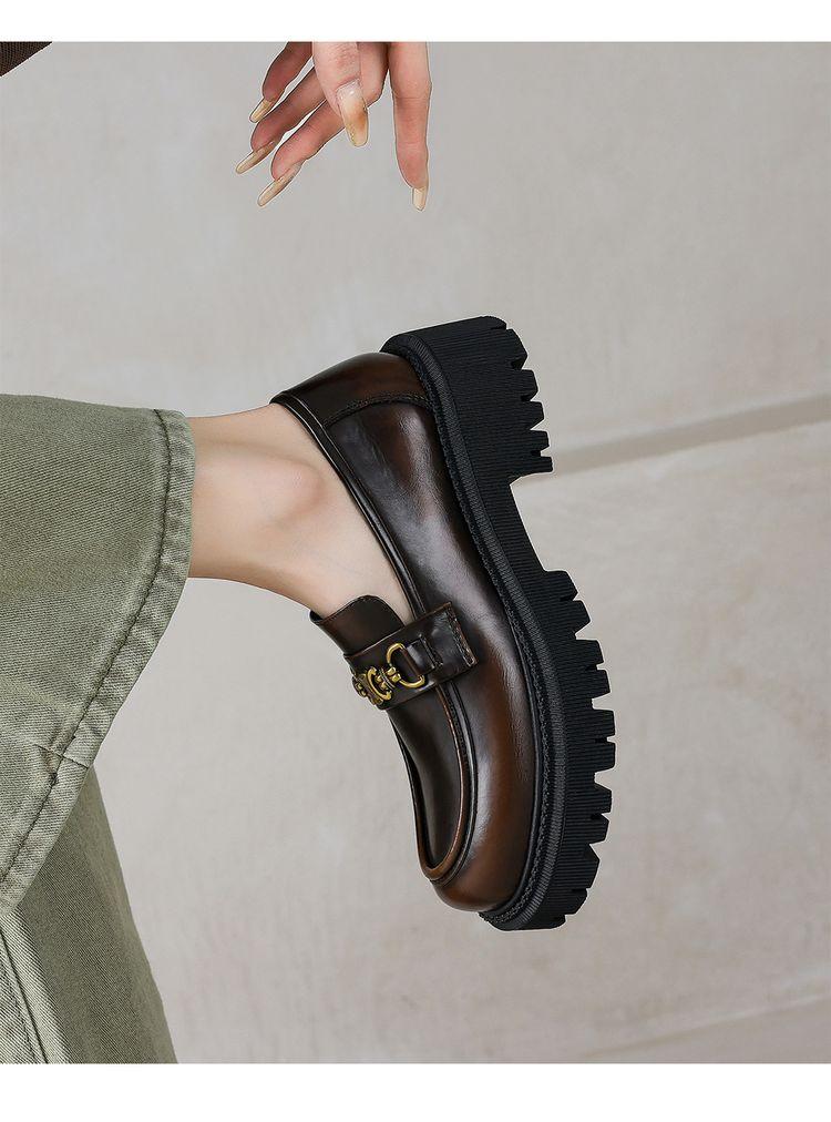 Product Introduction of Leather loafers inside and out all leather single shoes British style small leather shoes fashion single shoes Boy Footwear Office Closed Work Bedroom Comfort Breathable Tactical 20