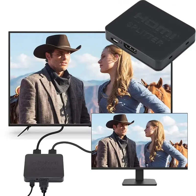 Bộ Chia HDMI, Độ Phân Giải 4K, 1 Vào 2 Ra, Màn Hình Kép, Full HD 1080p, Bộ Chia HDMI, Bộ Chia 1X2, Bộ Khuếch Đại, Tương Thích Với HDTV, DVD 5