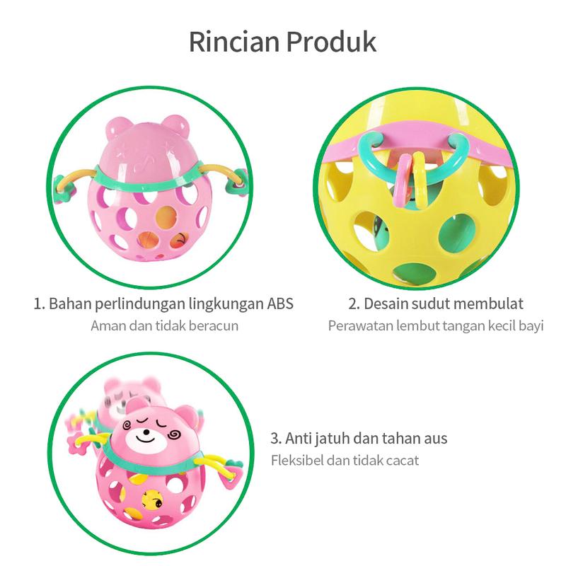 Product Introduction of LAKOE Mainan rattle bayi /mainan bola karet lembut kartun 8