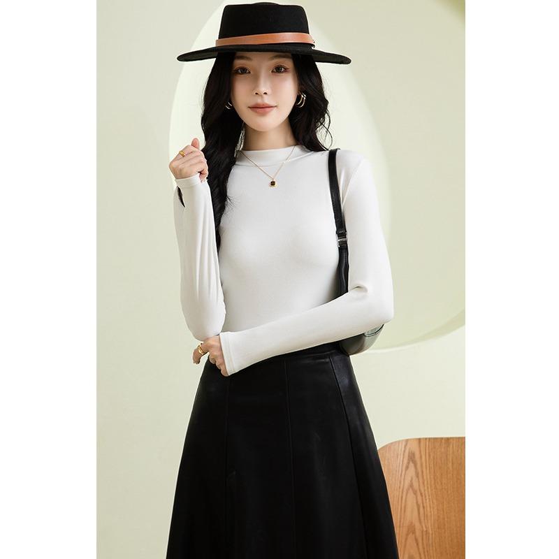 Product Introduction of Women's Autumn and Winter Bottoming Shirt Half Turtleneck Fashionable Inner Wear Solid Color Long Sleeve Thick Warm Underwear 7
