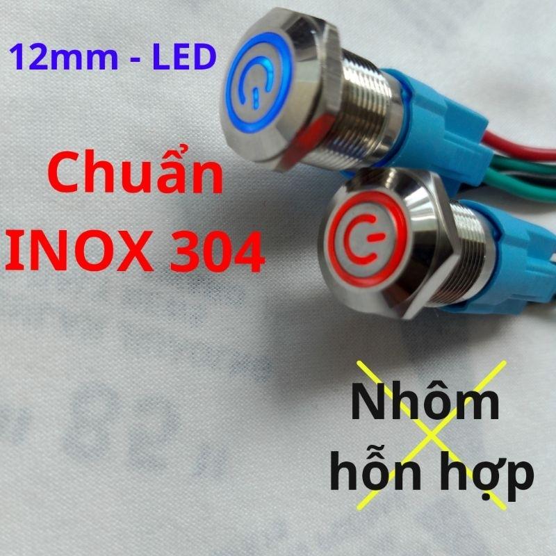 Công tắc inox 12mm có LED - Nút nhấn giữ, nhấn khoá, giữ trạng thái. 4