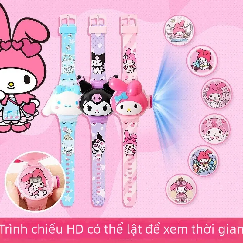 Đồ Chơi Đồng Hồ Chiếu Sanrio, Dành Cho Trẻ Em, Đồng Hồ Điện Tử, Màn Hình Kỹ Thuật Số Có Thể Điều Chỉnh Họa Tiết Hoạt Hình 3D, Thích Hợp Cho Bé Trai Và Bé Gái, Quà Sinh Nhật, Quà Tặng Ngày Của Trẻ Em
