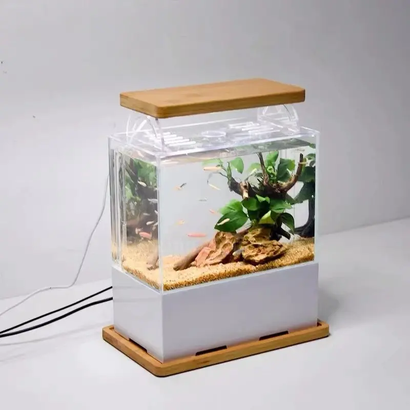 Weiting desktop waterweed tank micro bottom filter tank mini bottom filter super white fish tank mini Betha fish tank accessorie