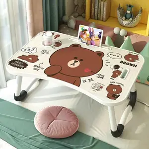 Kayu Furniture SHENAR 60X40 Meja Lipat Laptop Karakter / Meja Lipat Korea Style / Table / Meja Belajar Anak