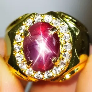 [BISA BAYAR DITEMPAT] CINCIN BATU RUBY STAR CORUNDUM SIAP PAKAI RING PERAK BANGKOK 926