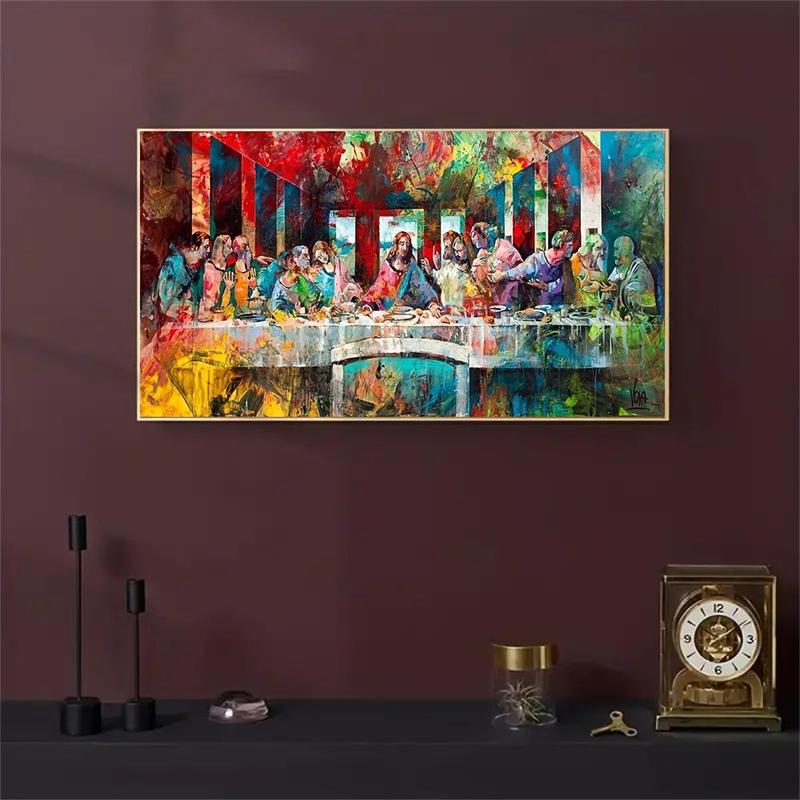 The Last Supper Graffiti Painting, 1 Count Canvas Wall Art without Frame, Wall Decor for Home Living Room Bedroom Office 2