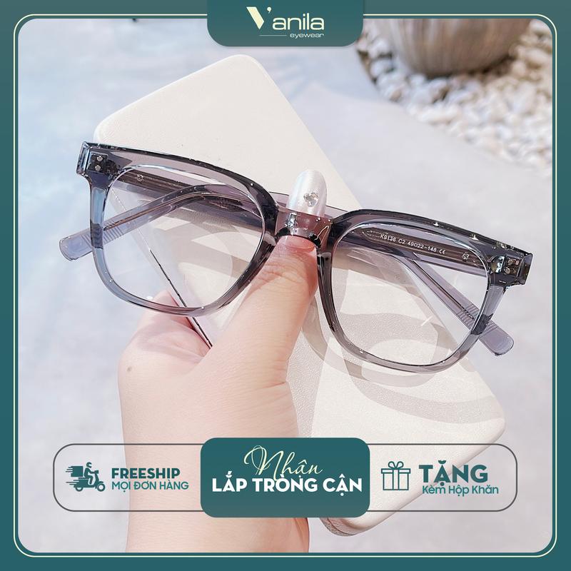 Gọng kính cận nam nữ VANILA KC9136 gọng kính nhựa dẻo càng cốt chắc chắn có mắt kính giúp ngăn tia ánh sáng xanh và tia UV