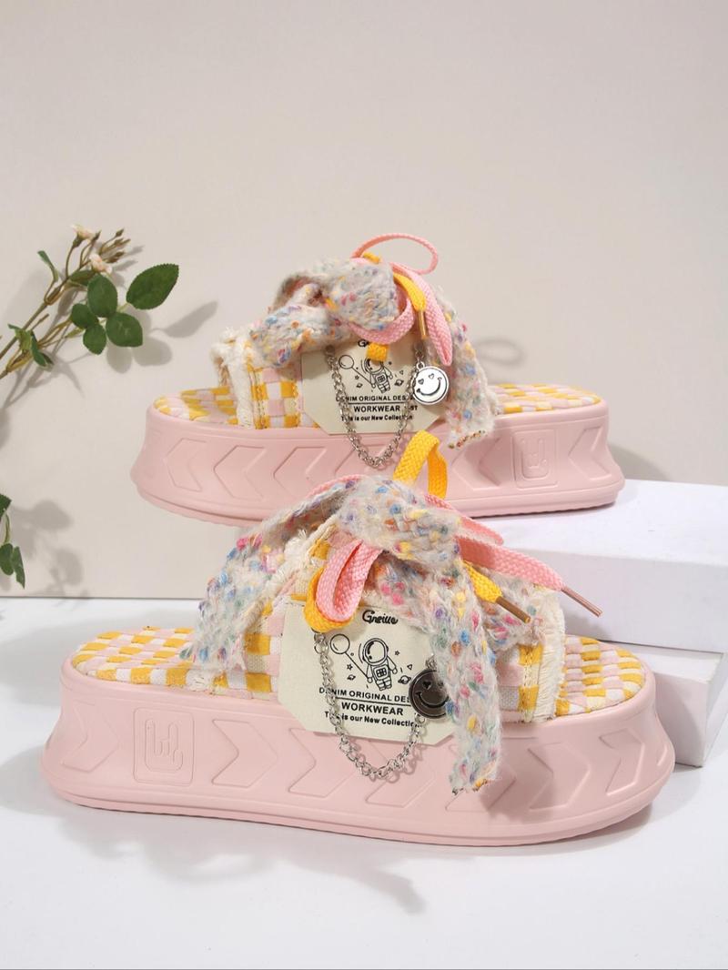 Product Introduction of Women's Fashionable Platform Sandals, Casual Comfortable Wedge Sandals for Daily Wear, Lightweight Breathable Shoes for Women & Girls, Summer 2