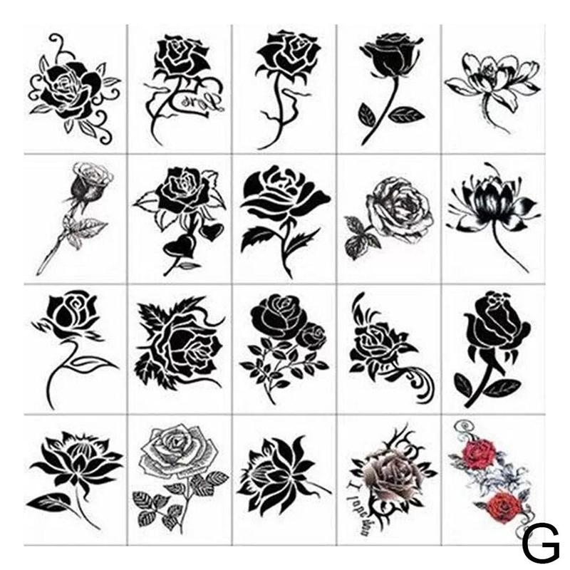 Product Introduction of 20/50pcs Waterproof Tattoo Sticker Sexy Simulation Flower Butterfly Ankle Clavicle RoseTattoo Sticker 51