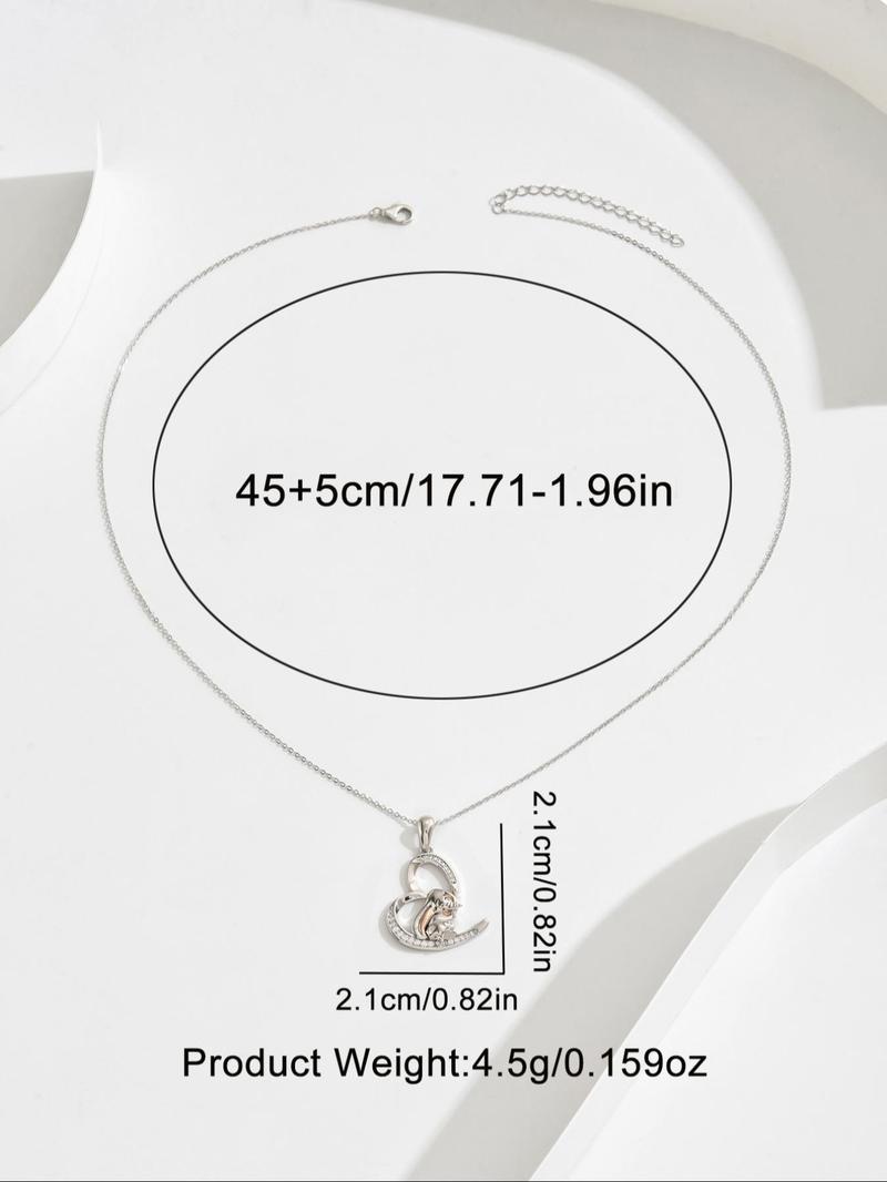 Product Introduction of 925 Sterling Silver Cute Elephant Design Pendant Necklace for Women & Girls, Fashion Jewelry for Party, Trendy All-match Jewelry for Birthday Gift 1
