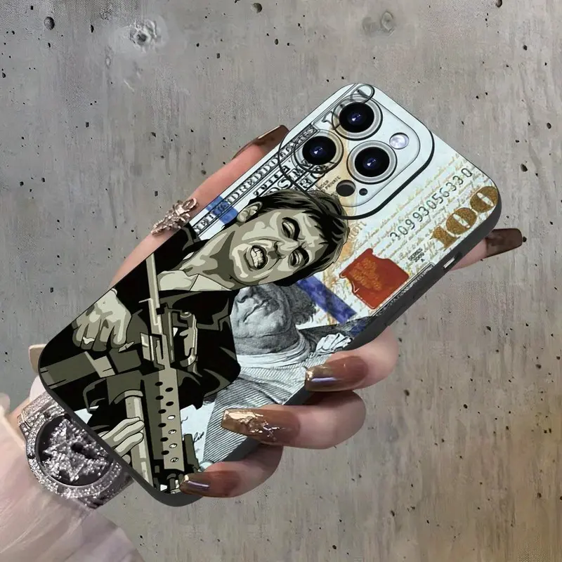 Cool Money Pattern Phone Case, Soft TPU Cellphone Protective Cases, Total Protective Shockproof Mobile Phone Cover for iPhone 11 12 13 14 15 16 Pro Max/Pro/Plus 1