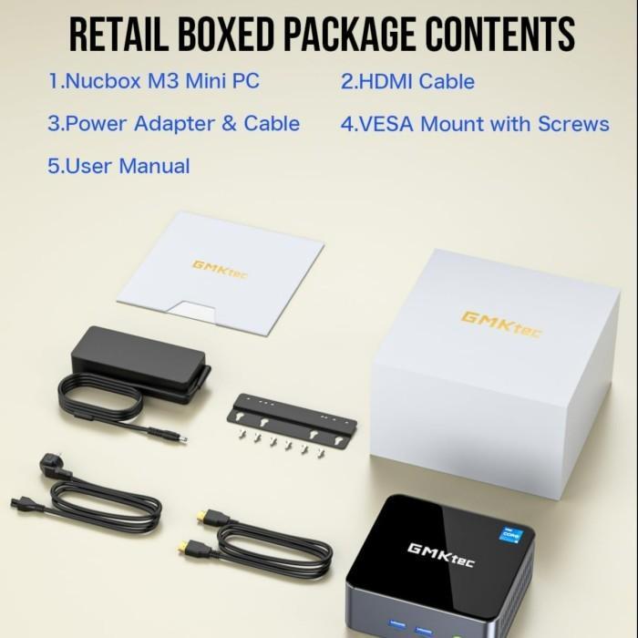 Mini PC Intel Core i5 12450H GMKTEC M3 16GB RAM DDR5 512GB SSD NVME Windows 11 pro 4K Upgradeable PC Mini - RAM 16GB / 512SSD