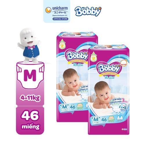 [COMBO 2] Bobby Tã dán M46 lõi nén cotton soft Cho Bé