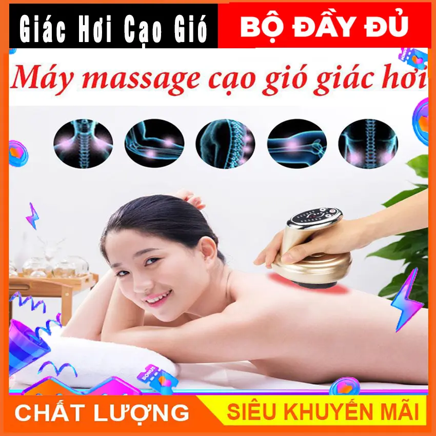 Máy Cạo Gió Gác Hơi Điện Tử, Giác Hơi Cao Cấp sản phẩm thích hợp làm ấm toàn thân, cạo gió dọc thăn lưng, châm cứu, massage lưu thông máu huyết giảm sưng đau các khớp