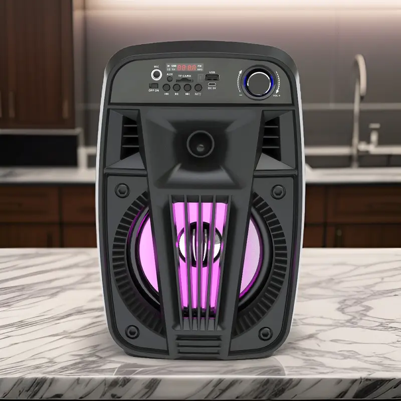 MKC KIMISO-6107 SPEAKER BLUETOOTH KARAOKE 6.5 INCH SPEAKER BLUETOOTH PORTABEL ZQS-6107 GRATIS MIC DAN REMOT SALON AKTIF KARAOKE SUARA BAGUS Hitam 7