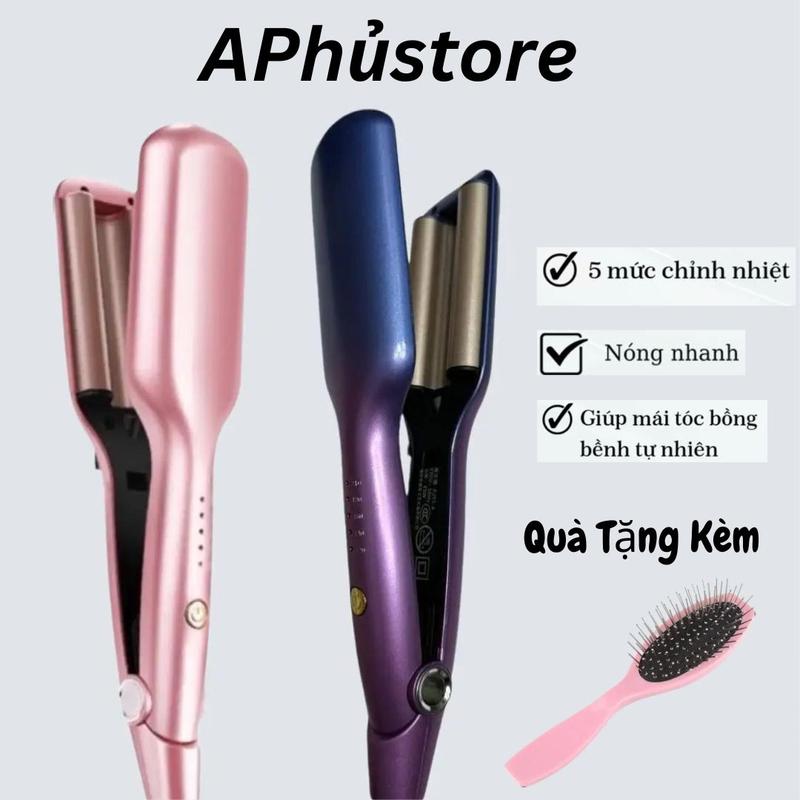Máy Làm Tóc Uốn Xoăn Sóng Nước HIPPI 3 Trục.Bằng Gốm Bảo Vệ Tóc mayu ontocxoansongnuochippie
