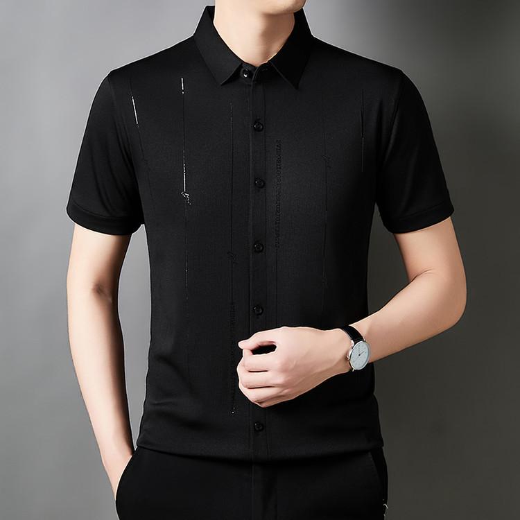 Product Introduction of Men's Casual Polo Shirt Short Sleeve Breathable Easy Versatile Striped Design 23