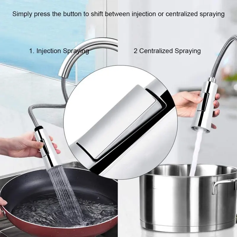 Vòi Nước Nhà Bếp, Kéo Ra Đầu Vòi Hoa Sen, Đầu Phun Nước, Máy Sục Khí Trộn Vòi Phun, ZZY 2