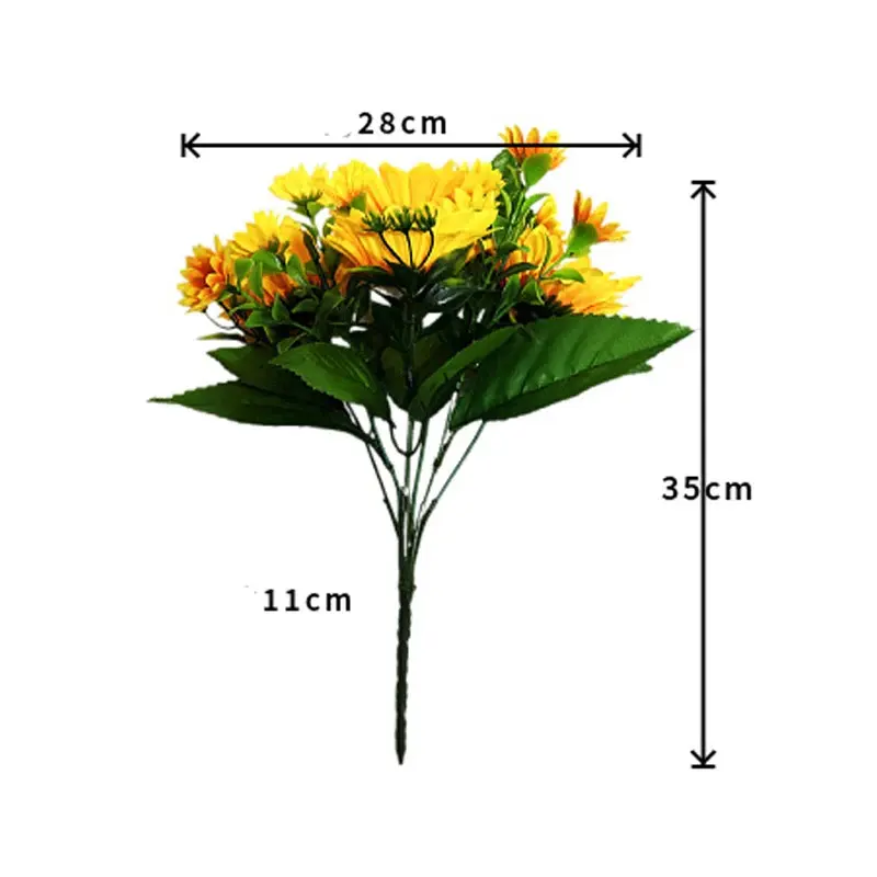 Hoa Hướng Dương Nhân Tạo Bằng Lụa, 1 Bó 13 Đầu, Bó Hoa Giả, Thích Hợp Cho Vườn, Đám Cưới, Thư Viện, Tiệc Tùng, Đồ Trang Trí Giáng Sinh 6