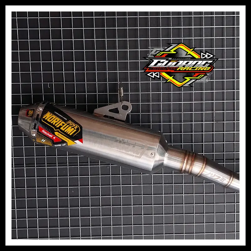 Knalpot Norifumi Rocker 4 Bore up Inlet 50 untuk KLX CRF WR DTRACKER Gantungan PNP 1