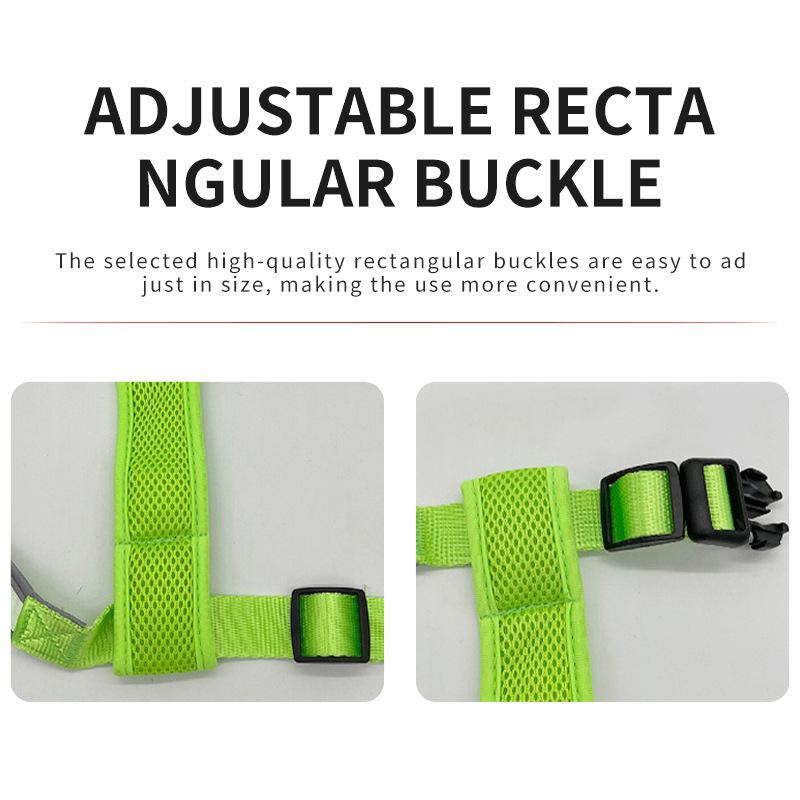 Product Introduction of Pet cat and dog cross double light strip undershirt USB rechargeable light up cat and dog chest and back strap warning clothes cat  clothes harness pet  harness 4