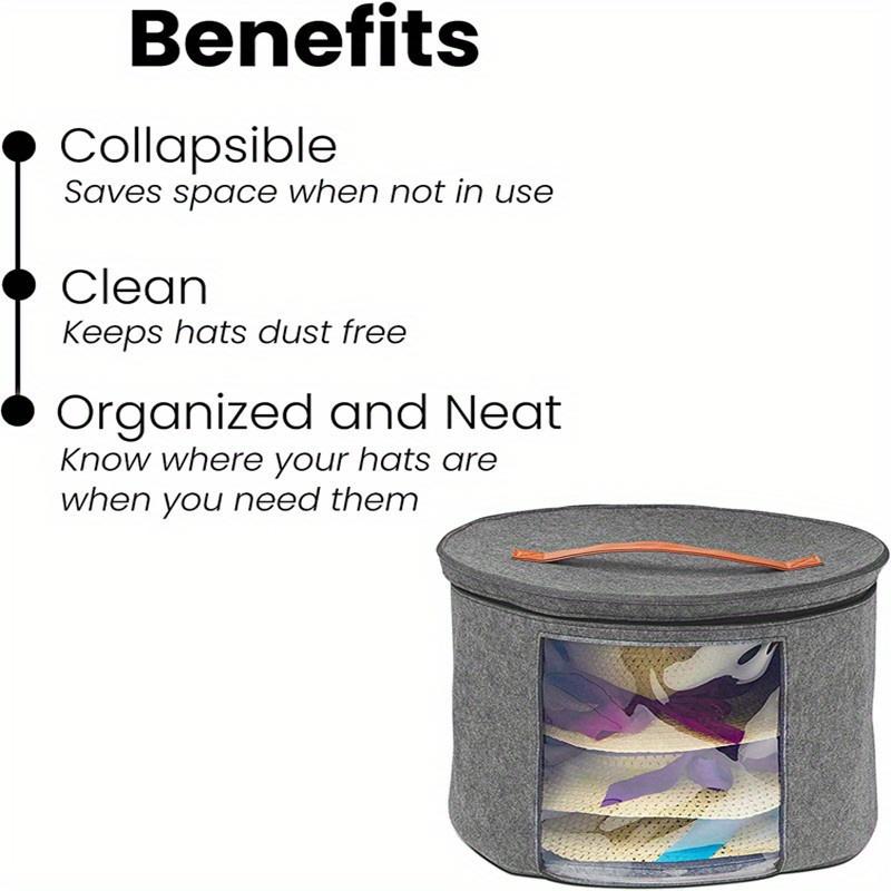Product Introduction of Round Hat Storage Box for Women & Men Large Pop Up Hat Box Organizer with Lid Gift Leather 28