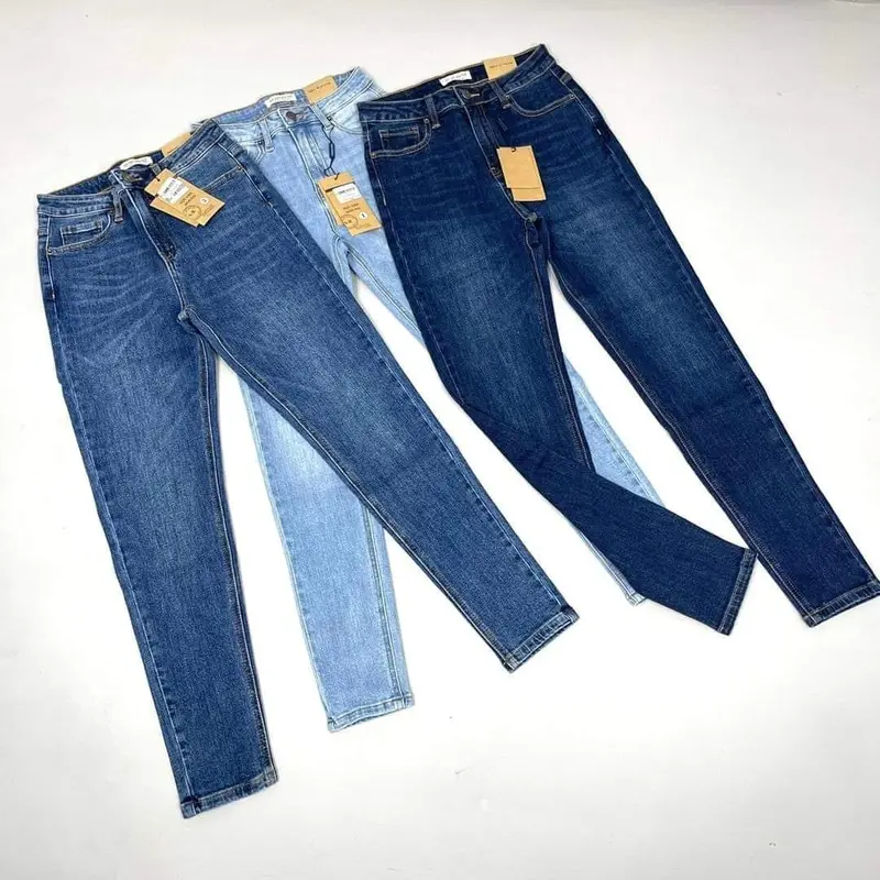 Quần Jean Nữ Trơn Lưng Cao Cotton Co Giãn 4 Chiều Dáng Skinny Hàng Thiết Kế Women Pants 7