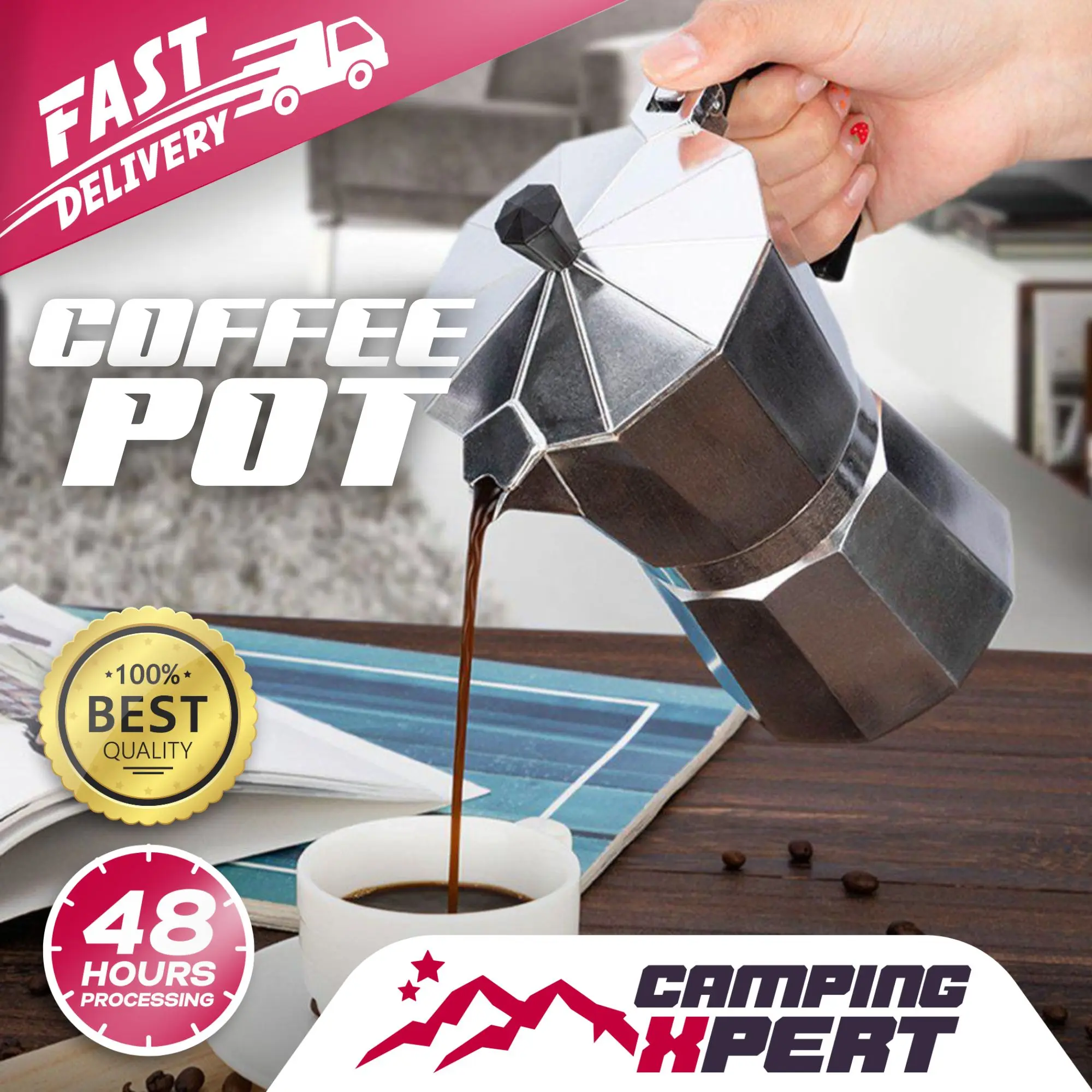 CAMPINGXPERT Coffee Pot Moka Pot Coffee Makers Italian Drip Top Mocha Espresso Cafeteria Expresso Coffee Maker Hot Water Pots